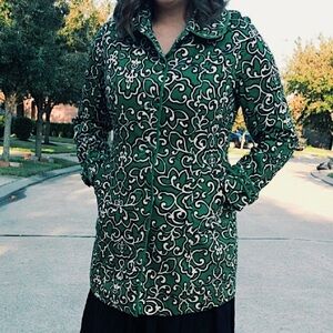 Patterned Coat | Harold’s | Green / White / Black | XL
